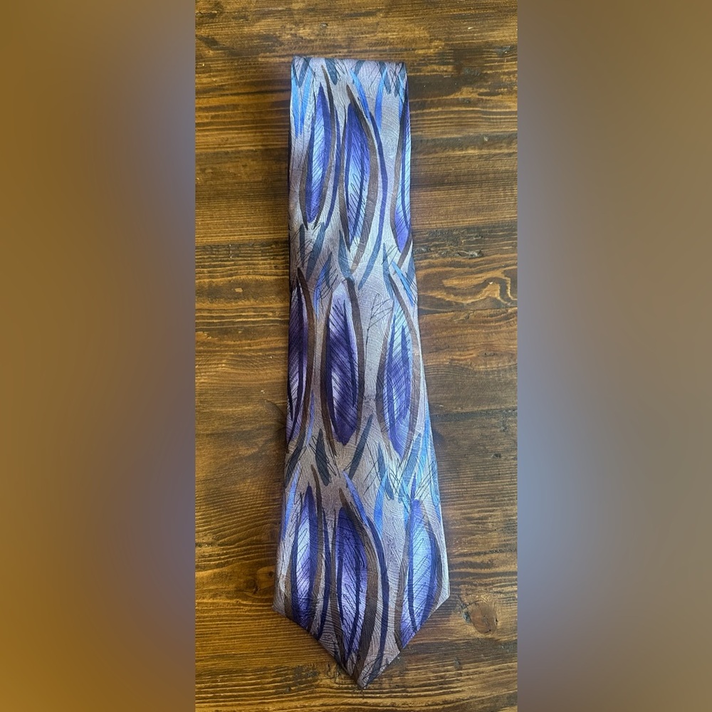 J‎ Garcia Necktie 100% Silk "Lunch” Multicolor Korea 1996 Vintage Tie